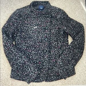 GAP Cropped Violet & Black Tweed Coat, XS